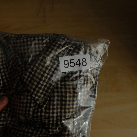 Beretta Shirt Mens Medium Brown Shepherd Check Flannel Button Down Long Sleeve - Picture 9 of 9